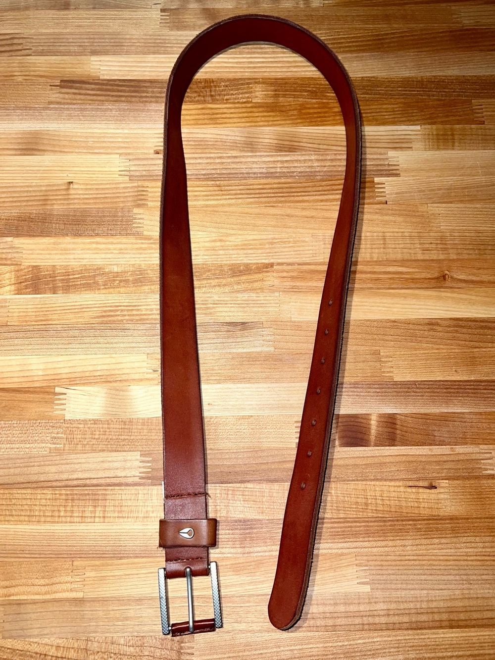 🤎Nixon Americana Slim Brown Leather Belt w Silver Buckle • Unisex - Picture 2 of 5